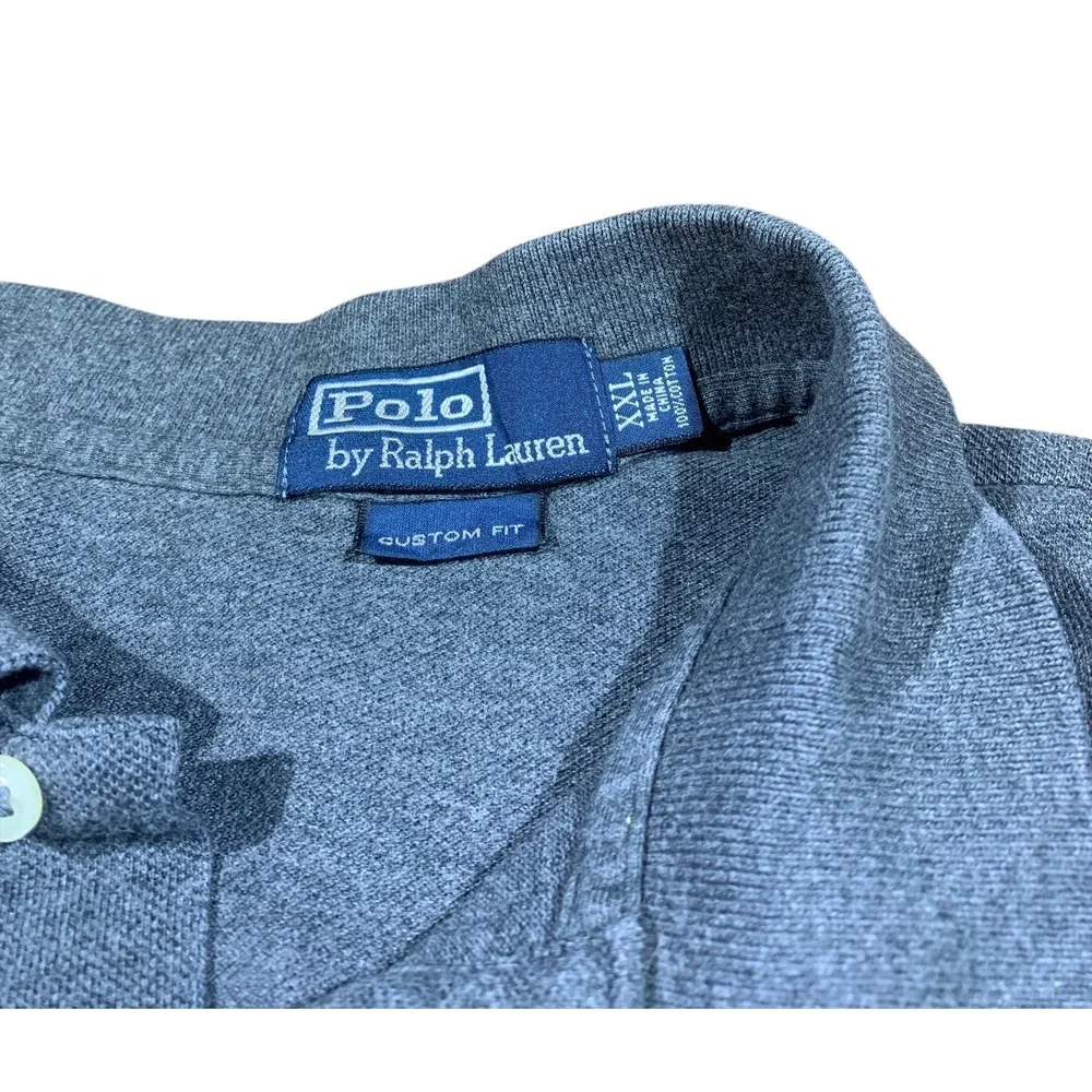Polo Ralph Lauren XXL Gray Custom Fit Polo‎ Shirt Short Sleeve